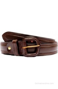 Tops Men, Women Casual Brown Genuine Leather Belt(Brown)